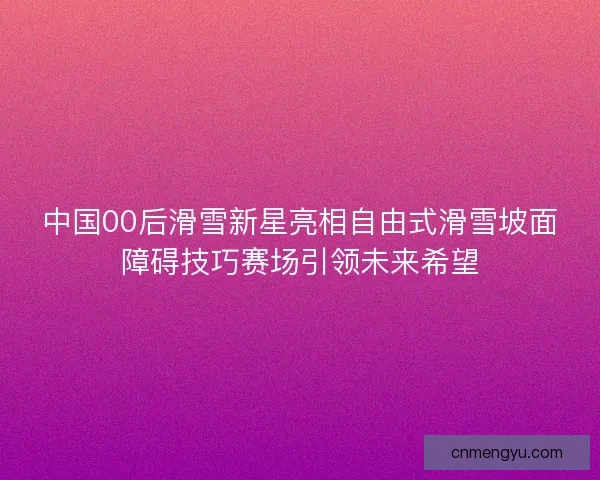 中国00后滑雪新星亮相自由式滑雪坡面障碍技巧赛场引领未来希望
